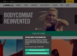 How lesmills.com looks like on a tablet such as an iPad.