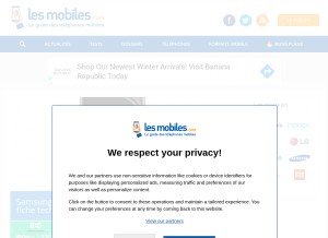 How lesmobiles.com looks like on a tablet such as an iPad.