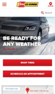 How lesschwab.com looks like on a mobile device such as an iPhone.