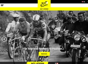 How letour.fr looks like on a tablet such as an iPad.