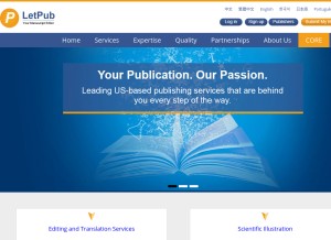 How letpub.com looks like on a tablet such as an iPad.
