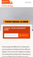 How letracking.com looks like on a mobile device such as an iPhone.