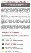 How letraseningles.es looks like on a mobile device such as an iPhone.