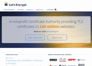 How letsencrypt.org looks like on a tablet such as an iPad.