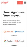 How letsignit.com looks like on a mobile device such as an iPhone.