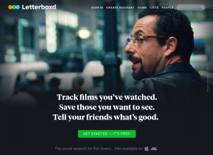 How letterboxd.com looks like on a tablet such as an iPad.