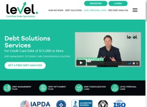 How levelfinancing.com looks like on a tablet such as an iPad.