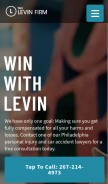 How levininjuryfirm.com looks like on a mobile device such as an iPhone.