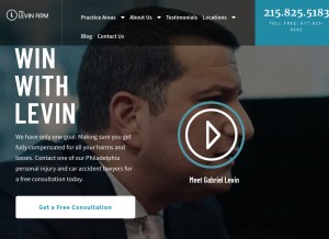 How levininjuryfirm.com looks like on a tablet such as an iPad.