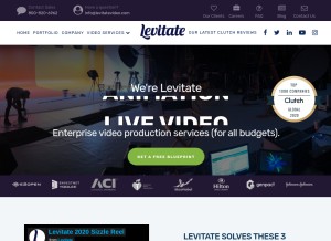 How levitatevideo.com looks like on a tablet such as an iPad.