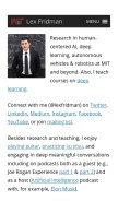 How lexfridman.com looks like on a mobile device such as an iPhone.