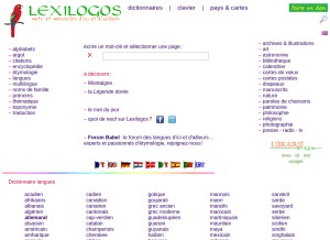 How lexilogos.com looks like on a tablet such as an iPad.