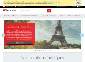 How lexisnexis.fr looks like on a tablet such as an iPad.