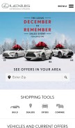 How lexus.com looks like on a mobile device such as an iPhone.