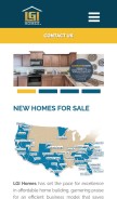 How lgihomes.com looks like on a mobile device such as an iPhone.
