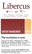 How libercus.net looks like on a mobile device such as an iPhone.
