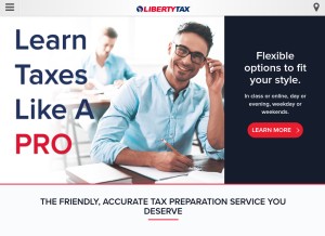 How libertytax.com looks like on a tablet such as an iPad.
