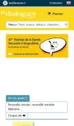 How librairiedialogues.fr looks like on a mobile device such as an iPhone.