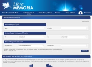 How libramemoria.com looks like on a tablet such as an iPad.