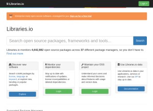 How libraries.io looks like on a tablet such as an iPad.