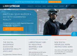 How librestream.com looks like on a tablet such as an iPad.