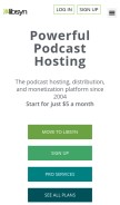 How libsyn.com looks like on a mobile device such as an iPhone.
