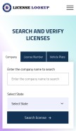 How licenselookup.org looks like on a mobile device such as an iPhone.