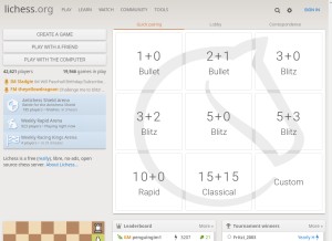 How lichess.org looks like on a tablet such as an iPad.