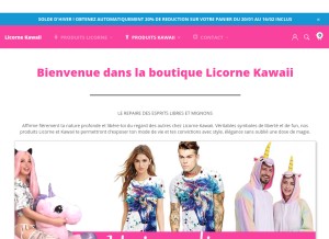 How licorne-kawaii.com looks like on a tablet such as an iPad.