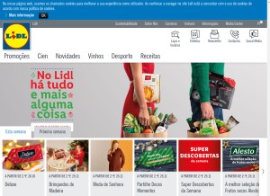 How lidl.pt looks like on a tablet such as an iPad.