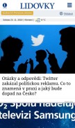 How lidovky.cz looks like on a mobile device such as an iPhone.