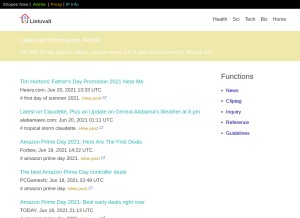 How lietuvalt.com looks like on a tablet such as an iPad.