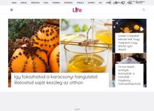 How life.hu looks like on a tablet such as an iPad.