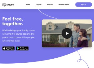 How life360.com looks like on a tablet such as an iPad.