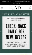 How lifeafterdenim.com looks like on a mobile device such as an iPhone.