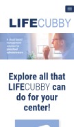 How lifecubby.me looks like on a mobile device such as an iPhone.