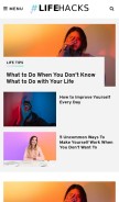 How lifehacks.io looks like on a mobile device such as an iPhone.