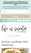 How lifeissweeterbydesign.com looks like on a mobile device such as an iPhone.