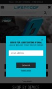 How lifeproof.com looks like on a mobile device such as an iPhone.