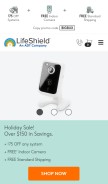 How lifeshield.com looks like on a mobile device such as an iPhone.