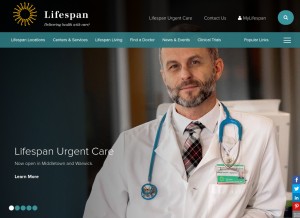 How lifespan.org looks like on a tablet such as an iPad.