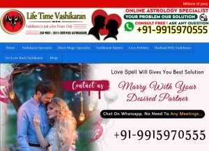 How lifetimevashikaran.com looks like on a tablet such as an iPad.