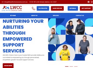 How lifewithchoicecare.com.au looks like on a tablet such as an iPad.