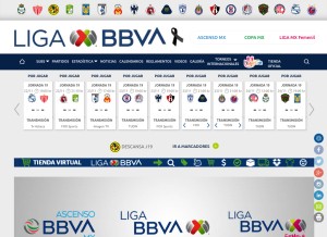 How ligamx.net looks like on a tablet such as an iPad.