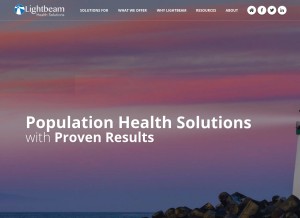 How lightbeamhealth.com looks like on a tablet such as an iPad.