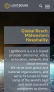 How lightbound.com looks like on a mobile device such as an iPhone.