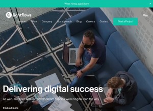How lightflows.co.uk looks like on a tablet such as an iPad.