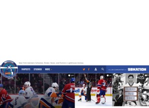 How lighthousehockey.com looks like on a tablet such as an iPad.