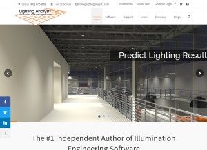 How lightinganalysts.com looks like on a tablet such as an iPad.