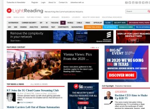 How lightreading.com looks like on a tablet such as an iPad.